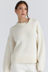 Bear Ivory Wool Chunky Knit Sweater