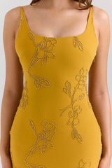 Rosalia Gold Embellished Hand Beaded Maxi Dress