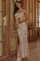 Naima Peach Hand Beaded Embellished Corset Maxi Dress - Limited Edition