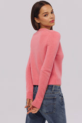 Signature Raspberry Cashmere + Merino Wool Cardigan