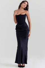 Persephone Black Strapless Corset Dress