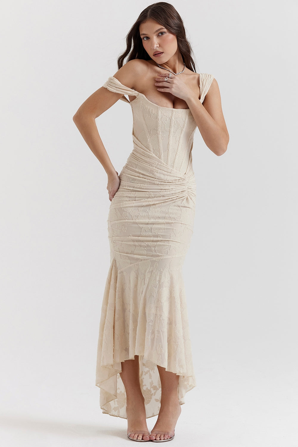 Cesca Vintage Cream Floral Maxi Dress