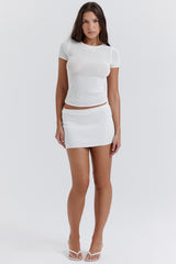Mariella White Knit Mini Skirt