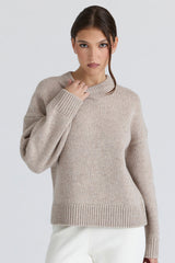 Bear Oatmeal Wool Chunky Knit Sweater