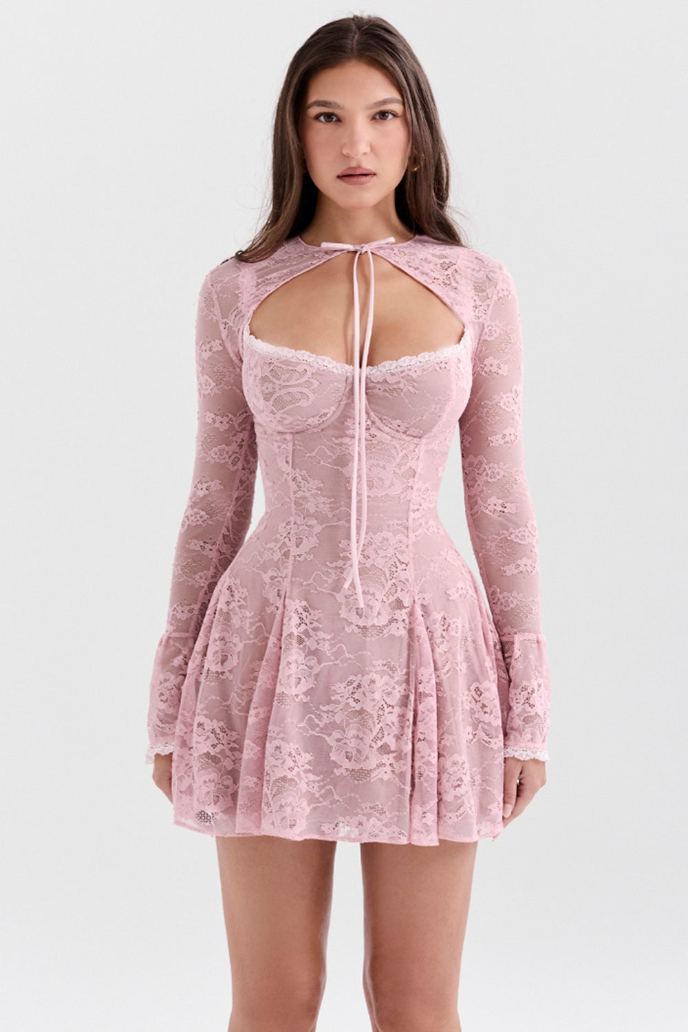 Alice Perfectly Pink Lace Mini Dress