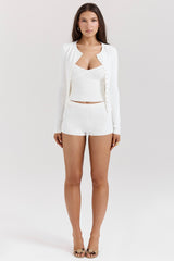 Riva White Summer Knit Cardigan