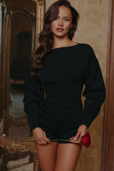 Elisetta Black Crepe Contour Playsuit