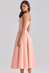 Dorothy Peach Cotton Midi Sundress